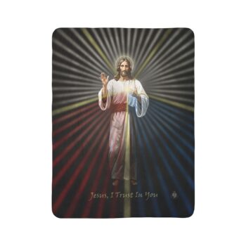 Divine Mercy Sherpa Fleece Walkable Chaplet Blanket