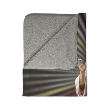 Divine Mercy Sherpa Fleece Walkable Chaplet Blanket - Image 6